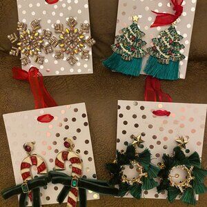 4 pairs of Holiday Earrings from Kohls. NWT